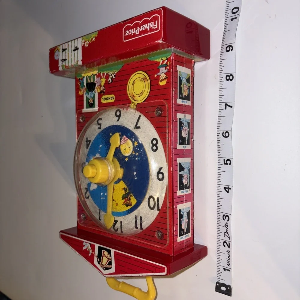 Fisher Price Classics Music Box Teaching Clock Musical, Teaches Time Works!